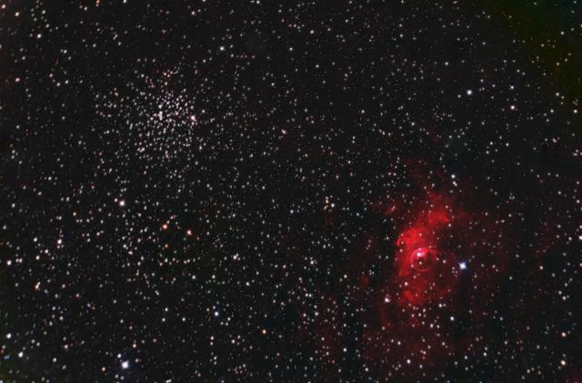 Cúmulo M 52 y nebulosa NGC 7635.